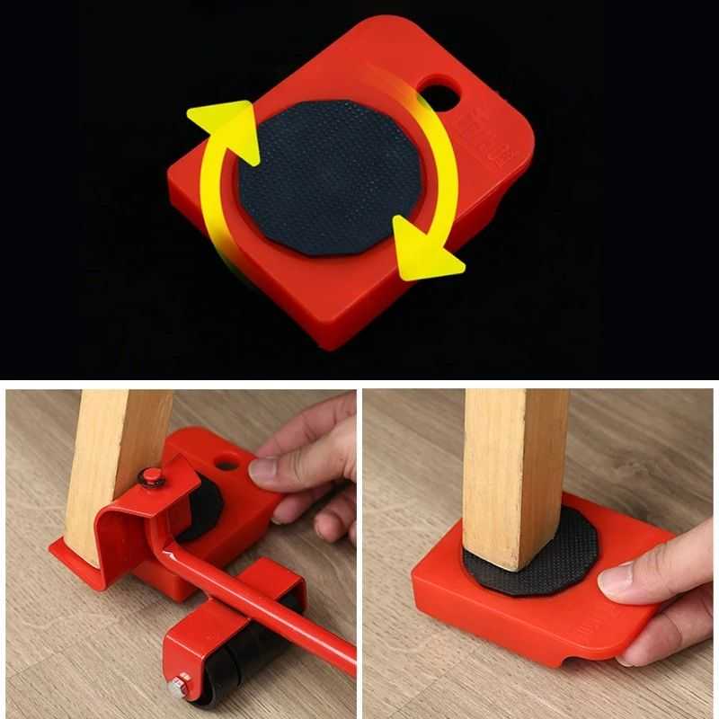 Furniture Lifter Easy to Move Slider 5 Piece Mobile Tool Set, Heavy Furniture Appliance